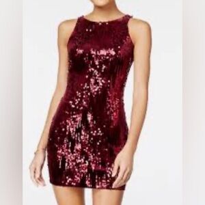 NWOT Emerald Sundae Cranberry Sequined Sleeveless Dress